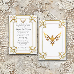 Elegante Gold Dove bevestiging Kaart