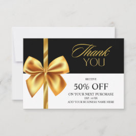 Elegante Gold en Black Business-bedankkaart Bedankkaart