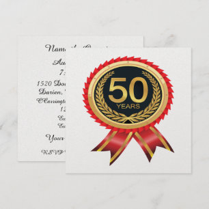 Elégante Gold Fifty Invitation