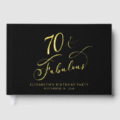 Elégante Gold Foil Black 70e fête d'anniversaire (Recto)
