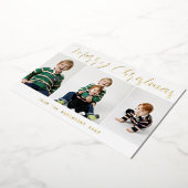 Elégante Gold Foil Joyeux Noël Carte de vacances (Rotation)