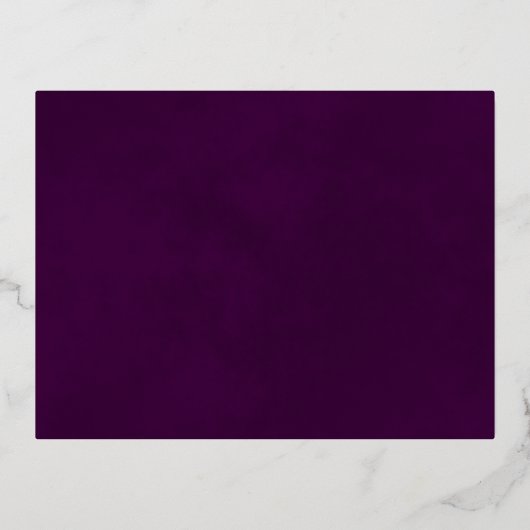 Elegante Gold Foil Plum Paarse bruiloft RSVP Kaart (Achterkant)