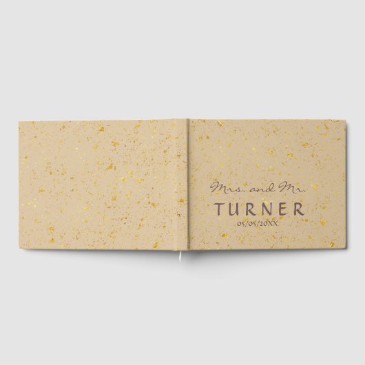 Elegante Gold Foil Spletters bruiloft Gastenboek (Volledig)