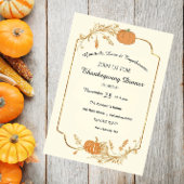 Elégante Gold Foil Thanksgiving Invitation