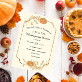 Elégante Gold Foil Thanksgiving Invitation