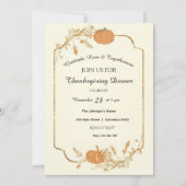 Elégante Gold Foil Thanksgiving Invitation (Devant)