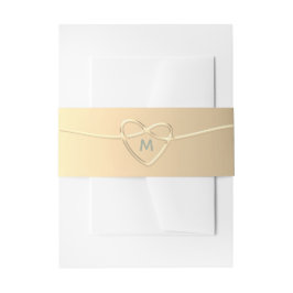 Elegante Gold Folie Hart Trouwbuik Band Uitnodigingen Wikkel