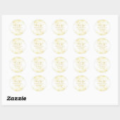 Elegante Gold Glitter Confetti bruiloft Dank u Ronde Sticker (Vel)