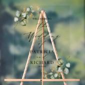 Elégante Gold Greenery Mariage Affiche de bienvenu (Neutre)