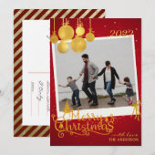 Elégante Gold Joyeux Noël Carte (Devant / Derrière)