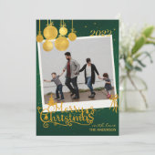 Elégante Gold Joyeux Noël Carte (Debout devant)