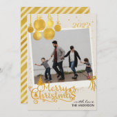 Elégante Gold Joyeux Noël Carte (Devant / Derrière)