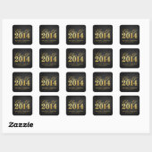 Elegante "Gold" Klasse van 2014 Afstuderen Vierkante Sticker (Vel)