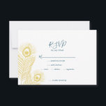 Elégante Gold Peacock Wedding Cartes RSVP<br><div class="desc">Cartes RSVP Elegant Gold Peacock Mariage élégant et moderne. Est livré avec des accessoires assortis pour compléter vos célébrations de mariage.</div>