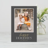 Elegante Gold Script Feestdagen Calligraphy Collag Feestdagenkaart (Staand voorkant)