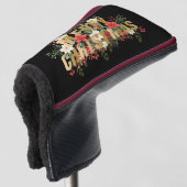 Elegante Gold Typografie Vrolijk Kerstfeest Golfheadcover (3/4 voorkant)