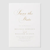 Elegante Gold Vellum Overlay Wedding Save the Date Vellum Uitnodigingen (Voorkant)