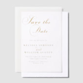 Elegante Gold Vellum Overlay Wedding Save the Date Vellum Uitnodigingen (Offset)