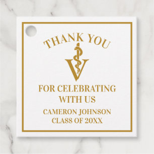 Elegante Gold Veterinaire School Graduation Party Bedankjes Labels