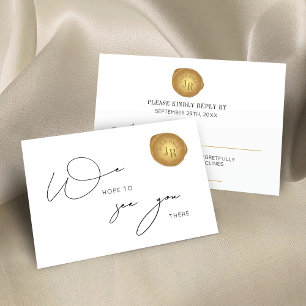 Elegante Gold Wax Stamp Corporate Dinner RSVP Kaar Kaartje