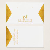 Elégante Gold White Faux Foil Bijoux Display Carte (Devant & derrière)