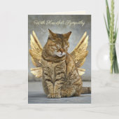 Elégante Gold Wings Chat Carte de Sympathie (Devant)