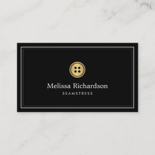 Elegante Golden Button Logo Seamstress, Tailor I Visitekaartje