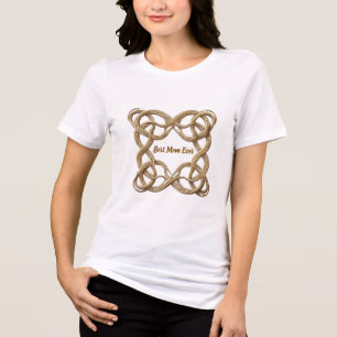 Elegante Golden Celtic Knot Lijst Beste moeder ooi Tri-Blend Shirt