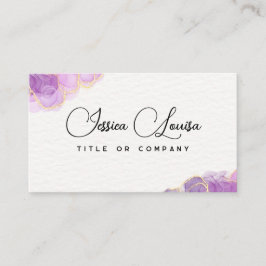 Elegante Golden en Mauve & Paarse Marmer Visitekaartje