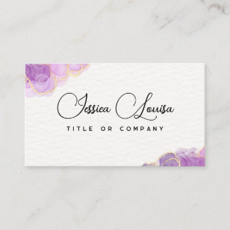 Elegante Golden en Mauve & Paarse Marmer Visitekaartje