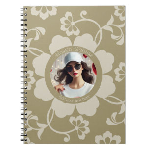 Elegante Golden Floral Sierlijke foto Notitieboek