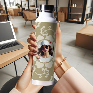 Elegante Golden Floral Sierlijke  foto Waterfles