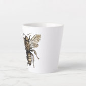 Elegante Golden Flower Bee Latte Mok (Voorkant)