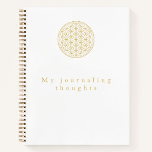 Elegante Golden Flower of Life Sjabloon Notitieboek