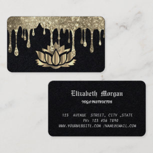 Elegante Golden Lotus Flower Yoga Visitekaartje