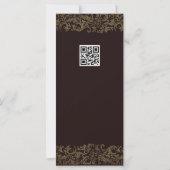 Elegante Golden Maroon QR Code Trouwdetail Kaart (Achterkant)
