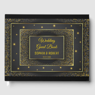 Elegante Golden Modern Script Zwart Grappig Trouwe Gastenboek