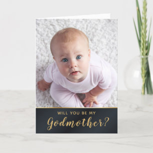 Elegante Golden Photo Godmother Request Kaart