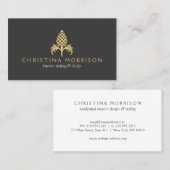 Elegante Golden Pineapple II Visitekaartje (Voorkant / Achterkant)