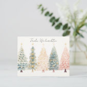 Elegante goldene und grüne Weihnachtsbäume Briefkaart (Staand voorkant)