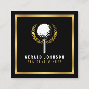 Elegante Golf Monogram Design Square Business Car Vierkante Visitekaartje