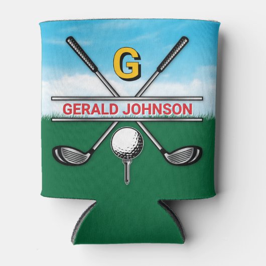 Elegante golf monogram ontwerp kan koeler (Voorkant)