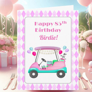 Elegante golfkar voor dames verjaardagsfeest 85ste kaart