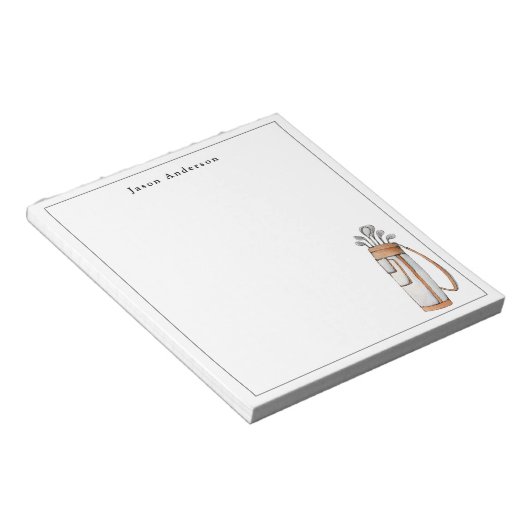 Elegante golftas Gepersonaliseerde Golfers Notitieblok (Schuin)