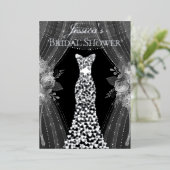 Elegante gordijnen & jurken Vrijgezellenfeest Echt Folie Uitnodiging (Staand Voorkant)