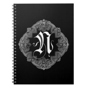 Elegante Goth Initialen Notitieboek