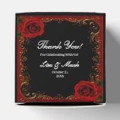 Elegante Goth-rozen in het rood Bedankdoosjes (Bovenkant)