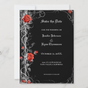 Elegante gothic halloween save the date Uitnodigin Kaart