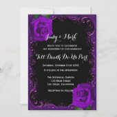 Elegante Gothic Paarse Rozen bruiloft Kaart (Voorkant)