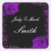 Elegante Gothic Paarse Rozen bruiloft zegel (Voorkant)